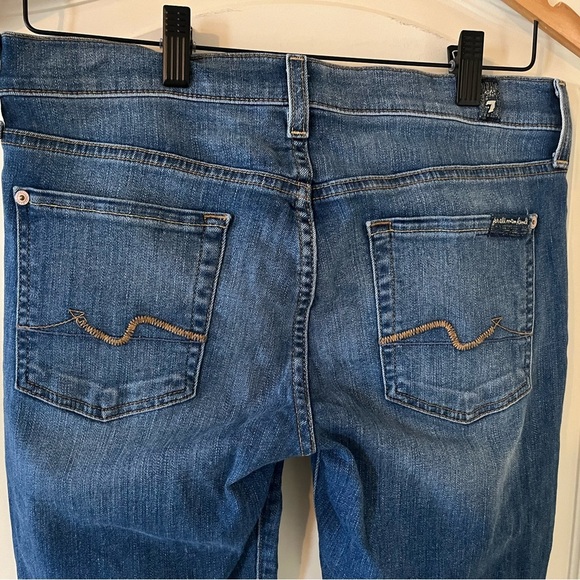 7 For All Mankind Medium Wash Distressed Josefina Style Skinny Women’s size 25 - Picture 4 of 16